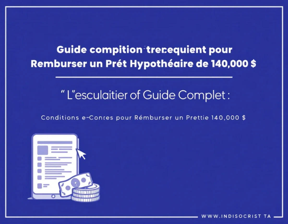 Guide Complet : Conditions et Conseils pour Rembourser un Prêt Hypothécaire de 140 000 $